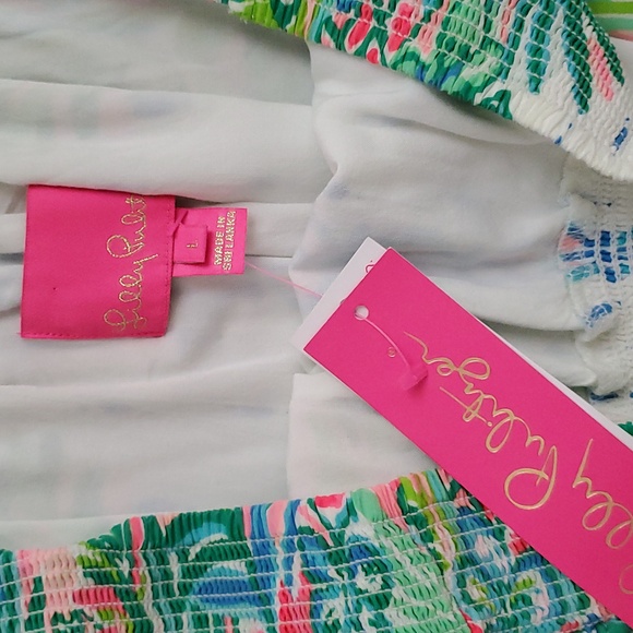 Lilly Pulitzer Maryellen Resort White Coconut Row Engineered Woven Dress SzL - Picture 6 of 11